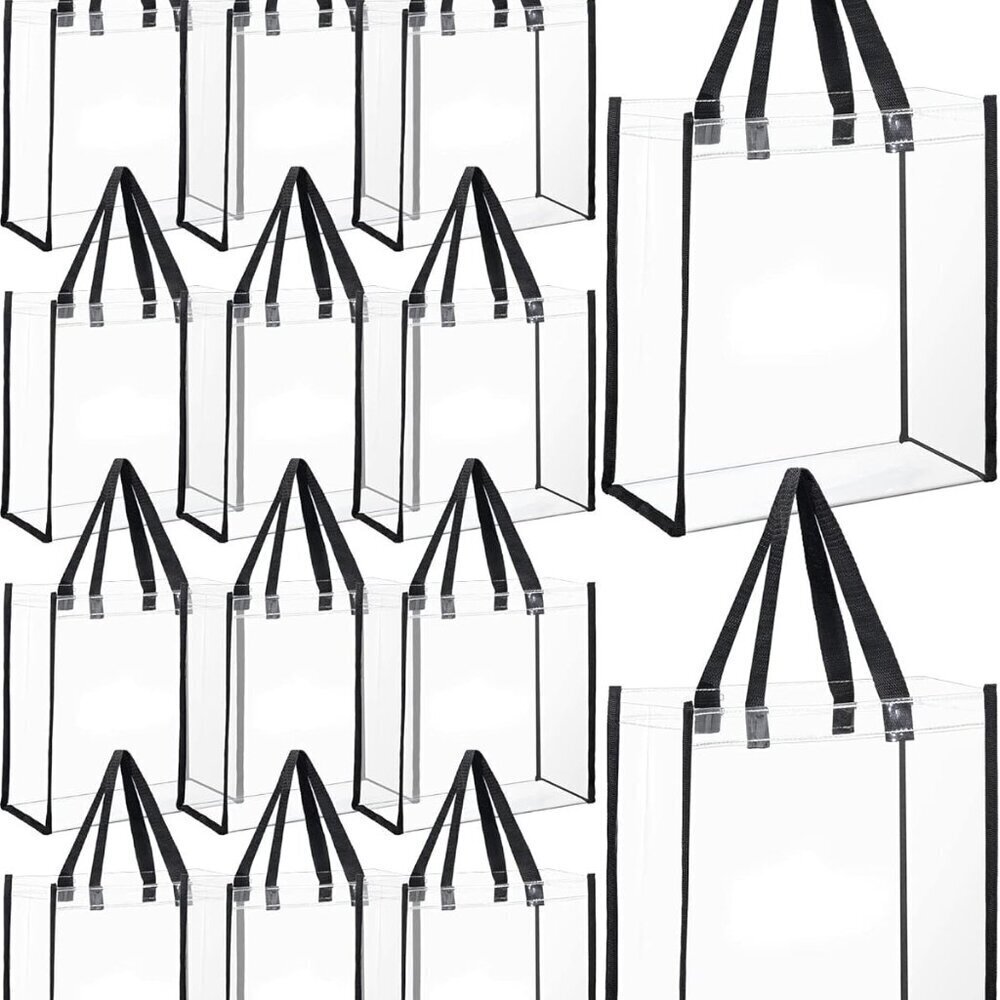 Clear Tote Bags Bulk 2 Pack Plastic Stadium Approved Handbags for Sports Events